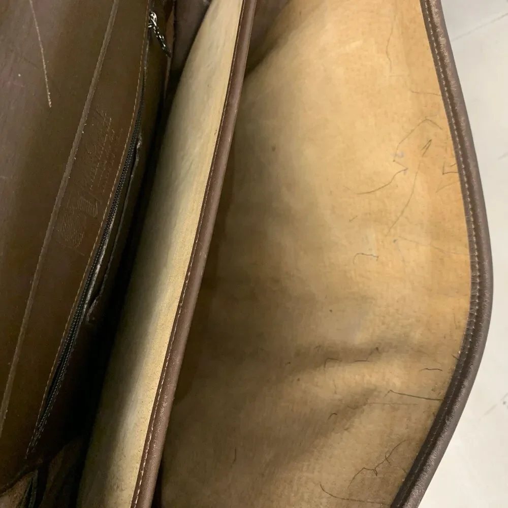 BROWN LEATHER MESSENGER BAG BRIEFCASE LAPTOPS TRAVEL WORK SACOCHE INTERNATIONAL